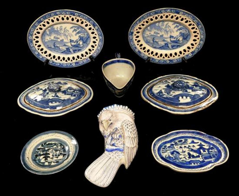 Appraisal: Blue and White porcelain and pottery including two Chinese Export