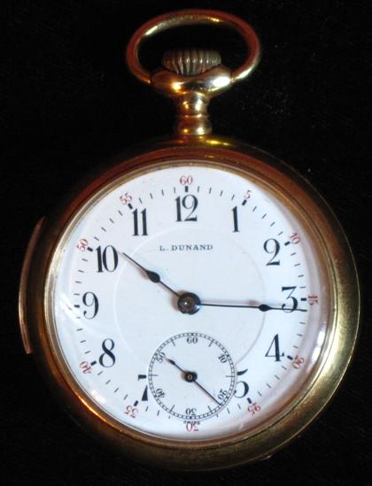 Appraisal: Swiss yellow gold quarter hour repeating open face pocket watchl