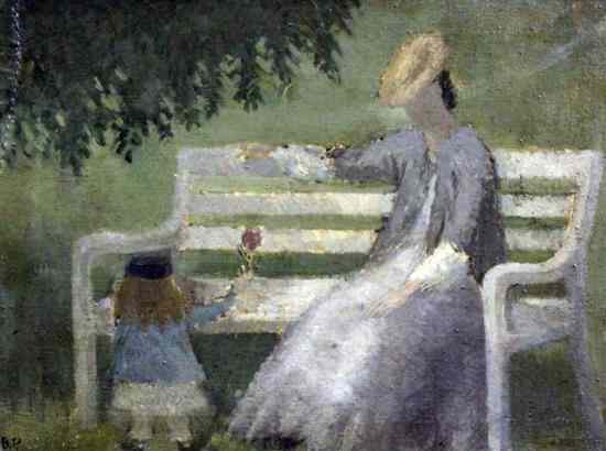 Appraisal: Margaret Brynhild Parker - oil on canvas 'The Garden Seat'