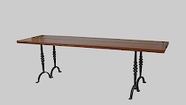 Appraisal: Pair of Print Tables Wrought iron bracketed legs with black