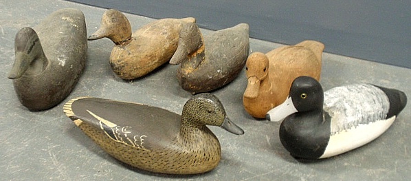 Appraisal: - Six duck decoys incl a Barnegat Bay hen with