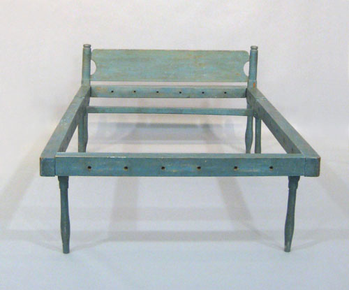 Appraisal: Blue painted press bed late th c h w d