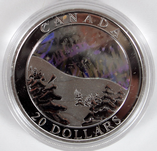 Appraisal: Canada Silver Aurora Borealis Coin - oz