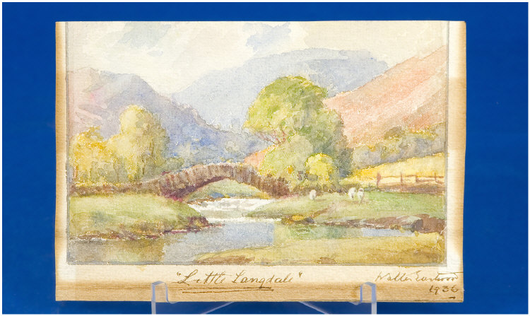 Appraisal: Walter Eastwood Unframed Watercolour Titled Little Langdale signed and dated