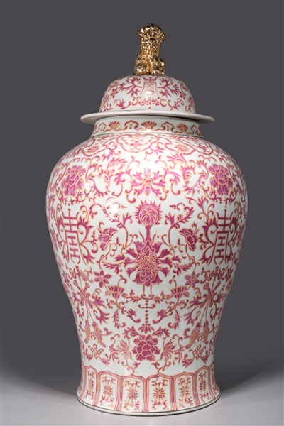 Appraisal: Large Chinese famille rose enameled porcelain vase with allover floral