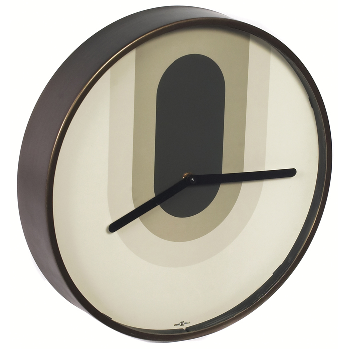 Appraisal: Howard Miller wall clock round black and taupe face