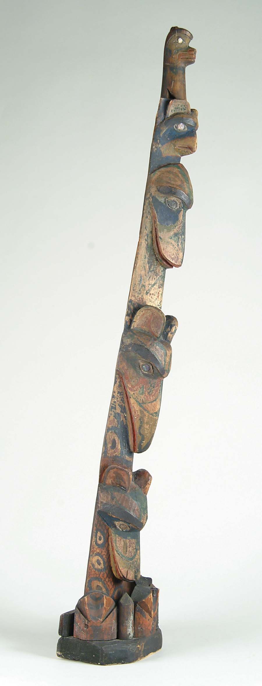 Appraisal: NORTH WEST COAST MODEL TOTEM POLE th century Originally in