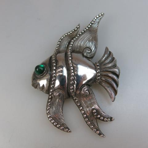 Appraisal: Los Castillo Mexican Sterling Silver Brooch formed as a fish