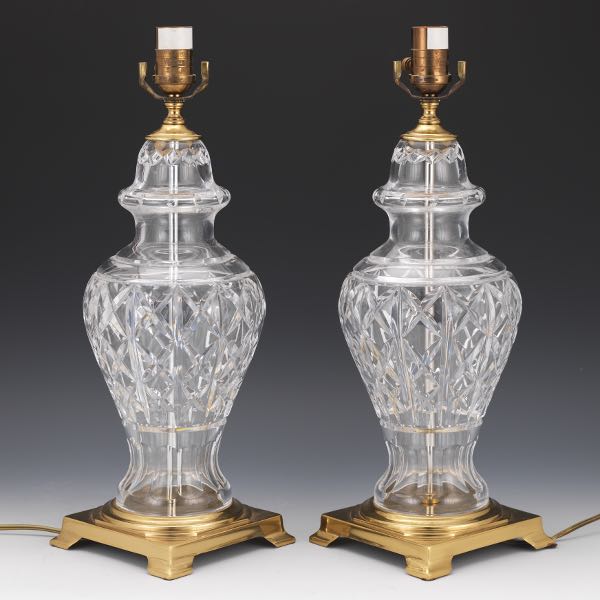 Appraisal: PAIR OF WATERFORD TABLE LAMPS x x Two crystal table