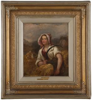 Appraisal: John Frederick Taylor ''The Gleaner'' portrait of a woman holding