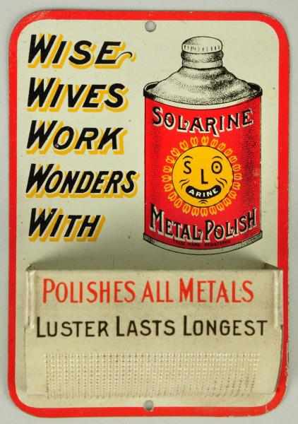 Appraisal: Solarine Metal Polish Match Holder Condition Near Mint Size T