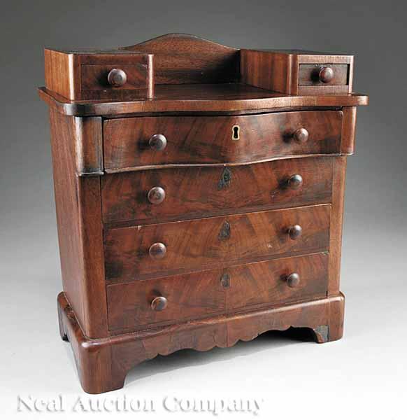 Appraisal: A Rare Miniature American Classical Mahogany Chest early th c