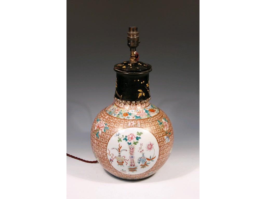 Appraisal: A CHINESE FAMILLE ROSE VASE decorated with cirular panels containing