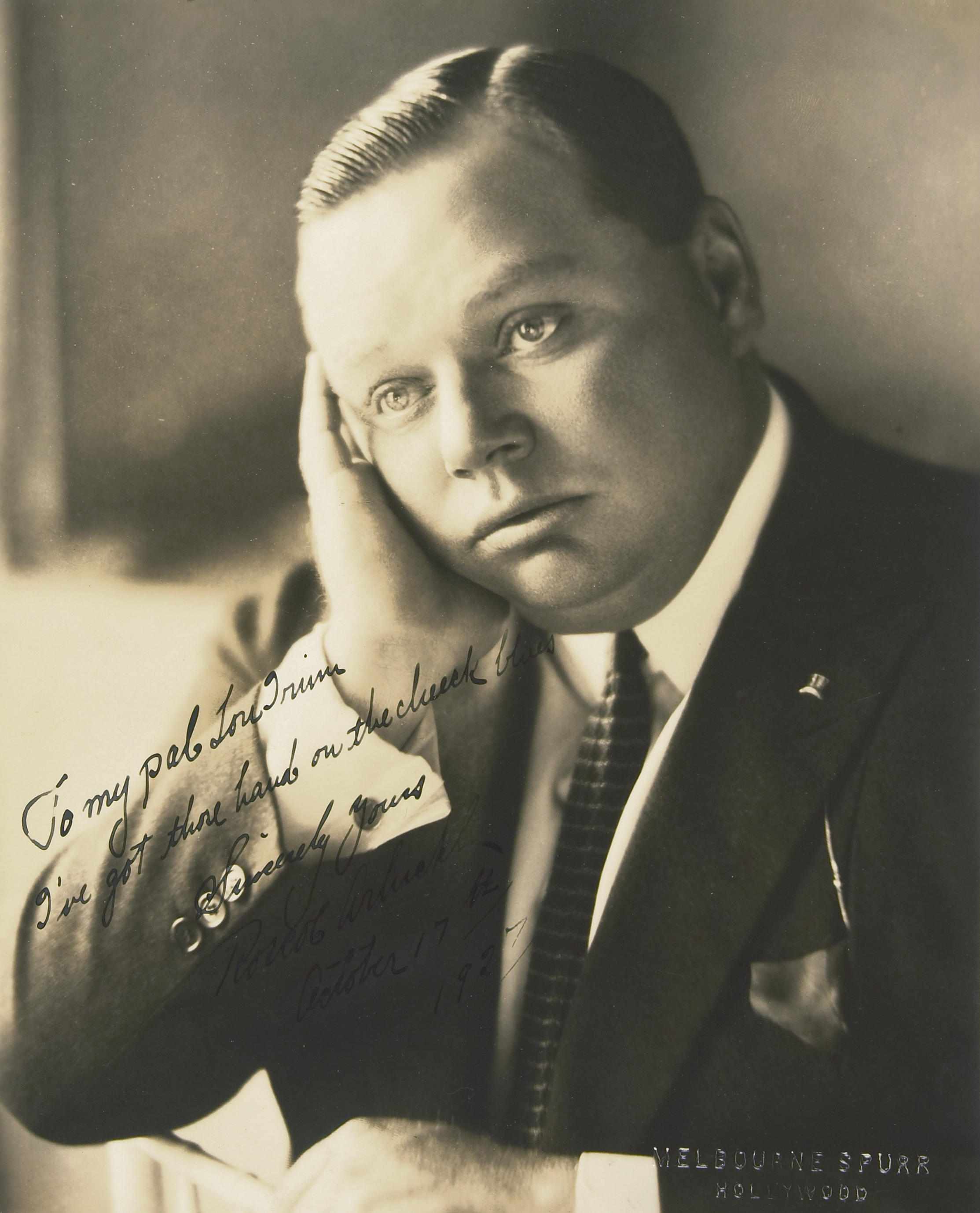 Appraisal: ARBUCKLE ROSCOE ''FATTY '' Photograph Signed ''Roscoe Arbuckle'' by inch