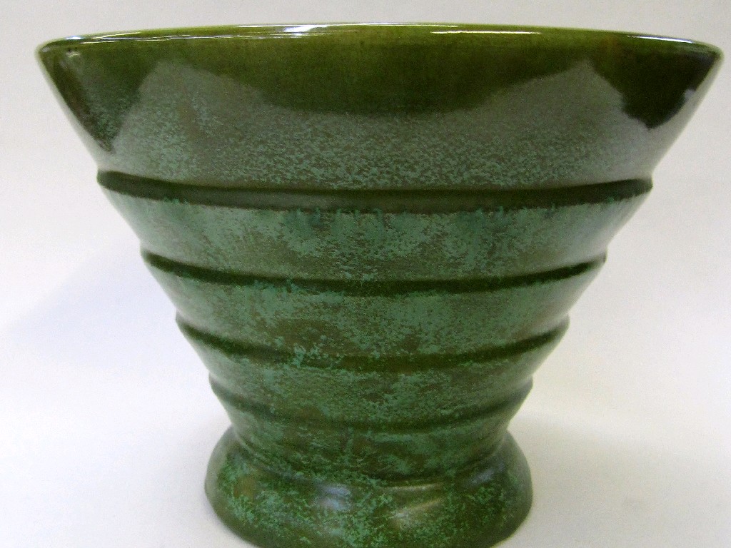 Appraisal: C H Brannam green glazed stepped vase