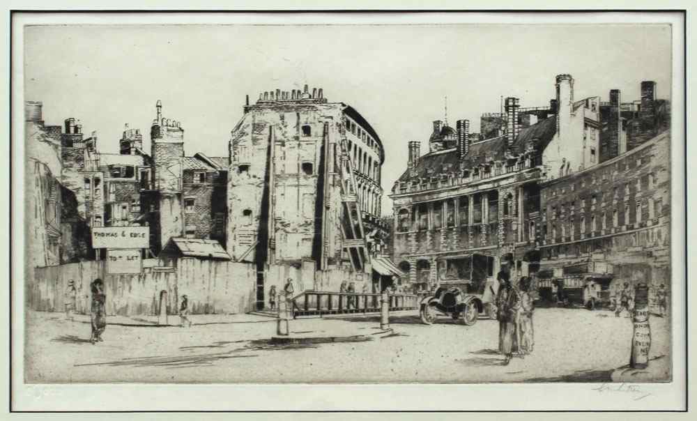 Appraisal: STRANG Ian British - ''Demolition of Regent Street'' Etching sight