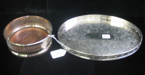 Appraisal: TWO BRITISH SHEFFIELD PLATED TABLE ACCESSORIES One is a wine