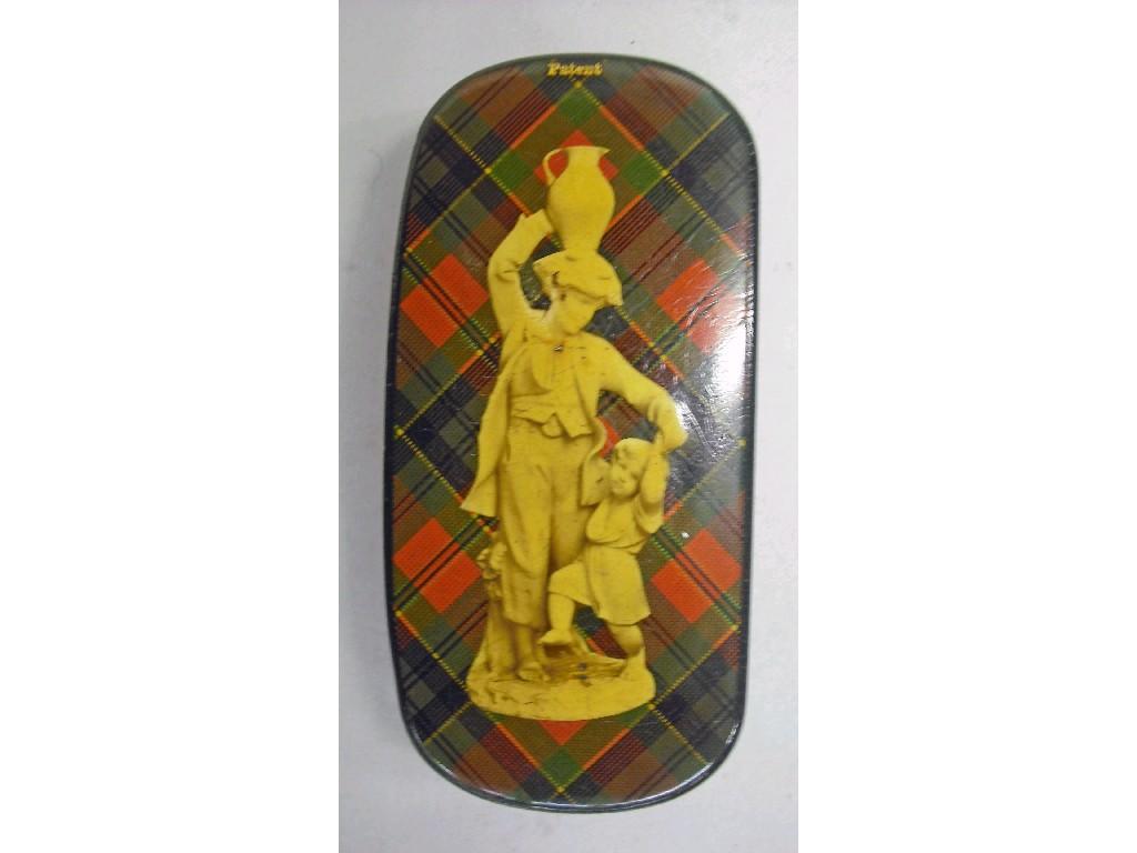 Appraisal: Tartan Ware snuff box decorated with the McPherson pattern with