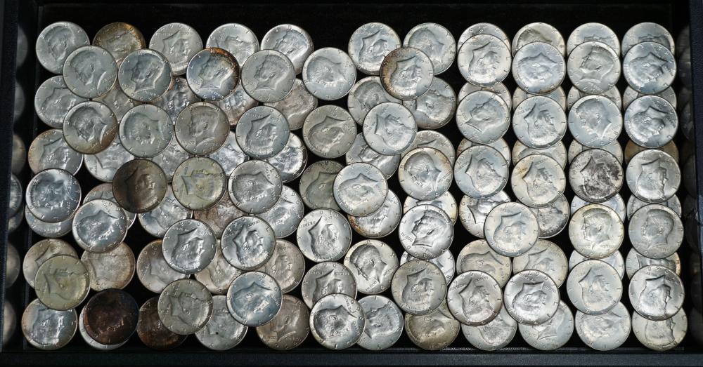 Appraisal: COLLECTION OF KENNEDY AND SILVER-CLAD HALF DOLLARSCollection of Kennedy and