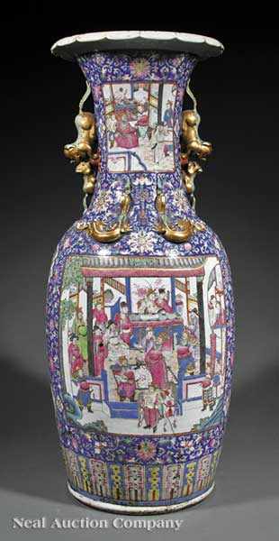 Appraisal: A Monumental Chinese Famille Rose Porcelain Vase th c baluster