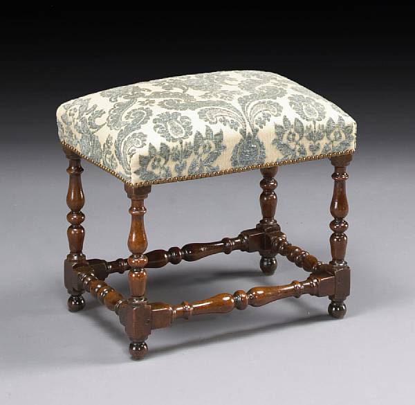 Appraisal: A Louis XIV walnut tabouret late th century The rectangular