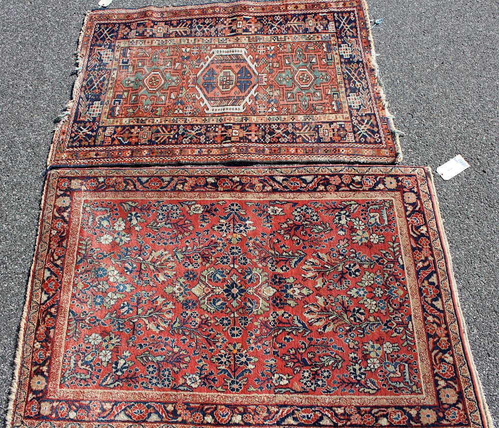 Appraisal: Hand Knotted Wool rugs one Caucasian Two Hand Knotted Wool