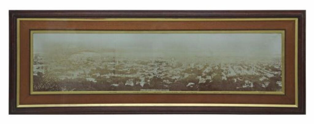 Appraisal: Framed panoramic view of Montreal from Mount Royal Park showing