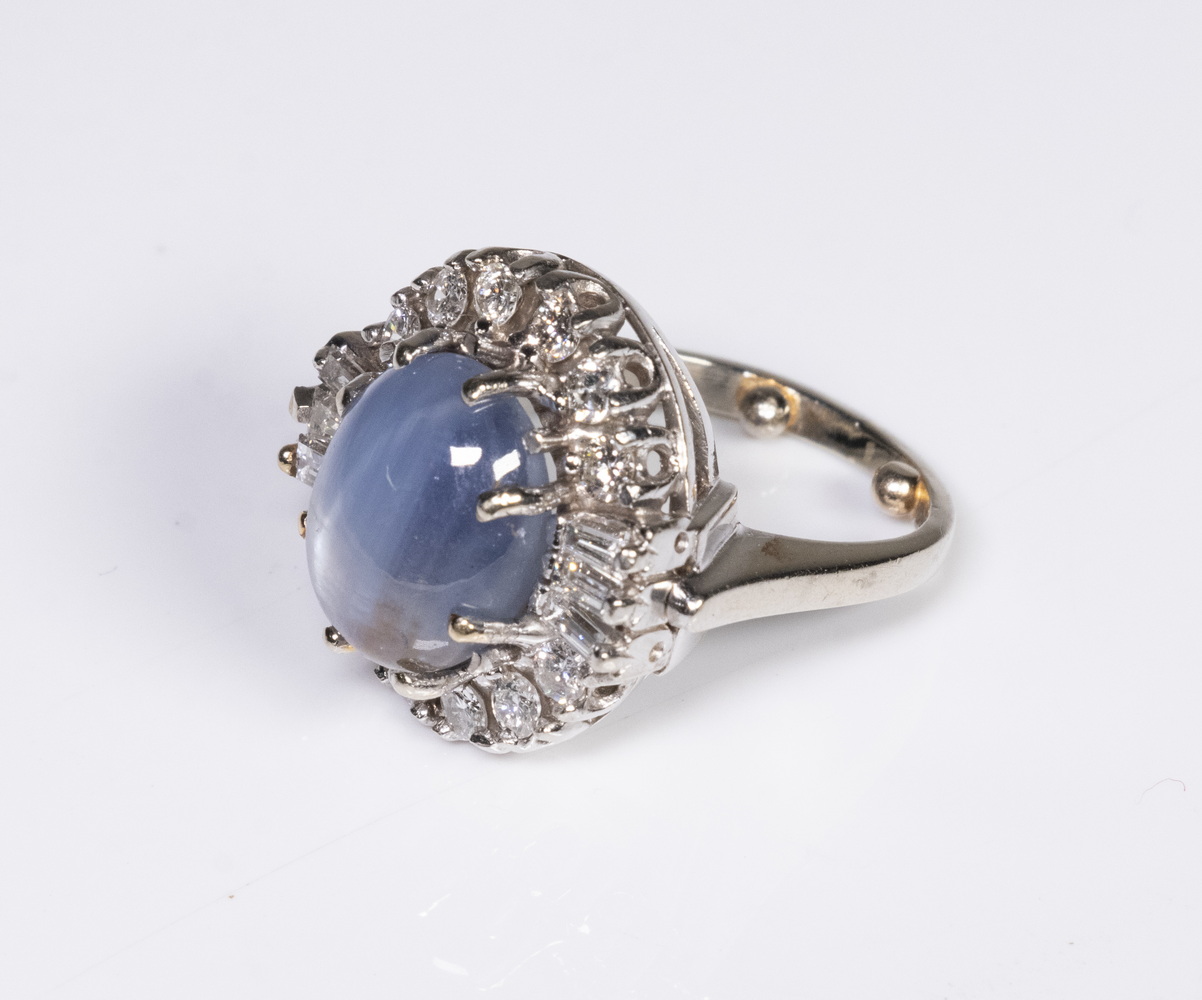 Appraisal: LADIES STAR SAPPHIRE RING Vintage K White Gold Ring set