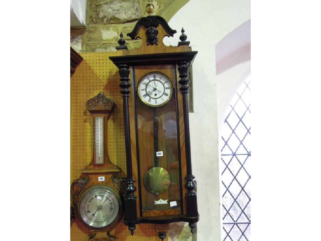 Appraisal: A th century Vienna style wall clock the walnut case