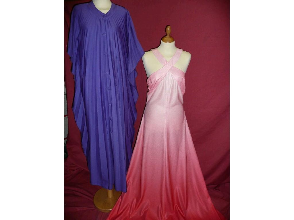 Appraisal: Two vintage evening dresses - Yolen purple with multi pleat