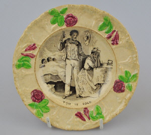 Appraisal: An early th century nursery plate of 'slavery' interest with