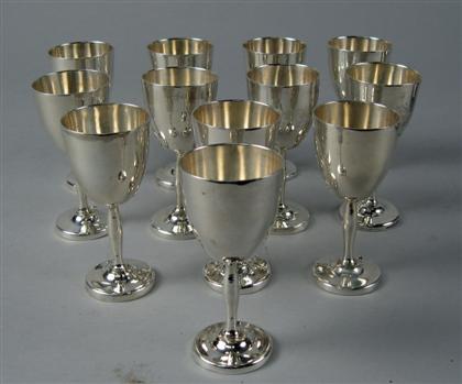 Appraisal: Set of twelve Mexican sterling silver cordial cups juvento lopez