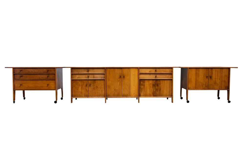 Appraisal: SAM MALOOF - THREE-PIECE WALNUT BUFFETcirca signed Designed Made Maloof