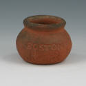 Appraisal: Miniature Boston baked beans terra cotta crock with a triple