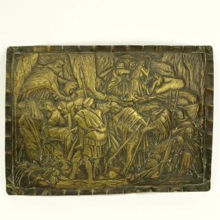 Appraisal: Antique Brass Relief Plaque Roman Soldiers Antique Brass Relief Plaque