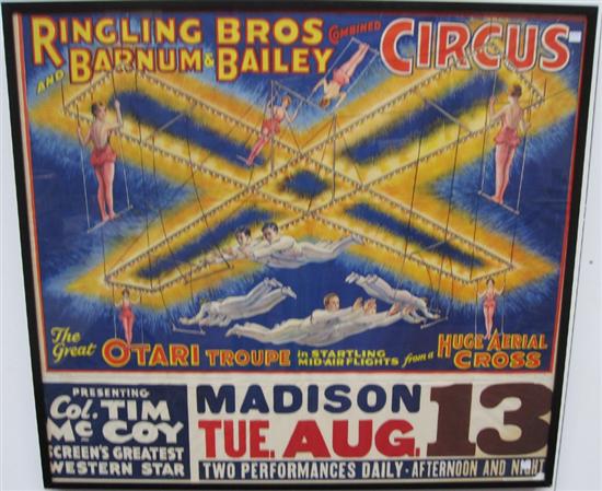 Appraisal: RINGLING BROS BARNUM BAILEY COMBINED CIRCUS-POSTER Dated in pencil Lithograph