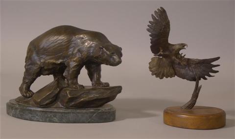 Appraisal: TWO ANIMALIER BRONZES Tthe first a polar bear on an