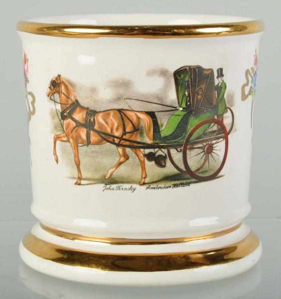 Appraisal: Horse-Driven Open Carriage Shaving Mug Description This appears to be