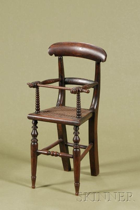 Appraisal: Victorian Faux Rosewood Grained and Caned Beechwood Doll's High Chair