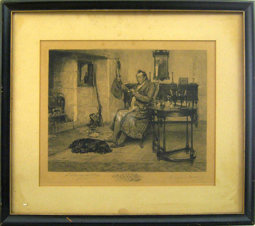 Appraisal: Coach engraving together with a fashion print an interior Exhibition