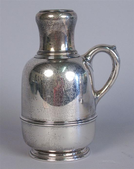 Appraisal: AMERICAN SILVER COCKTAIL SHAKER Cartier maker height inches weight ozs