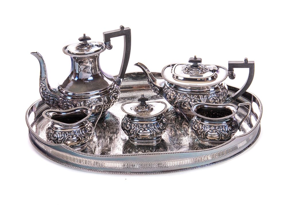 Appraisal: EPNS Sheffield Silver Tea Set EPNS Sheffield Silver Tea Set