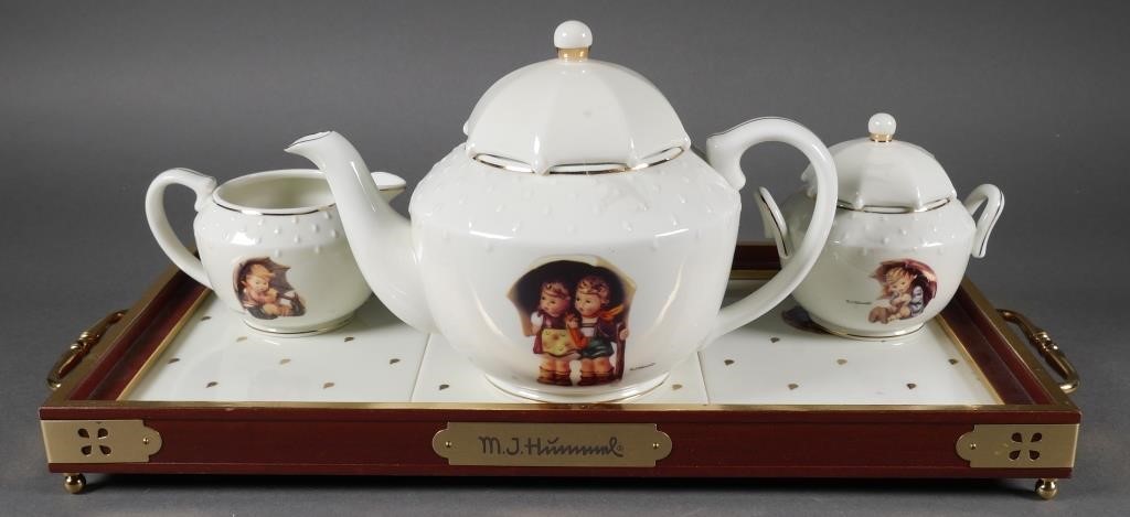 Appraisal: piece Hummel porcelain tea set Tray measures x Teapot is