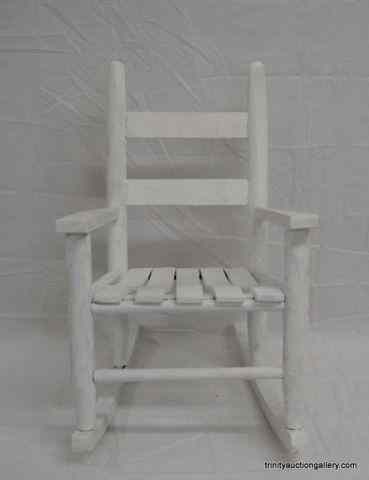 Appraisal: White Painted Shabby Chic Child's Rocking Chairthis is for a