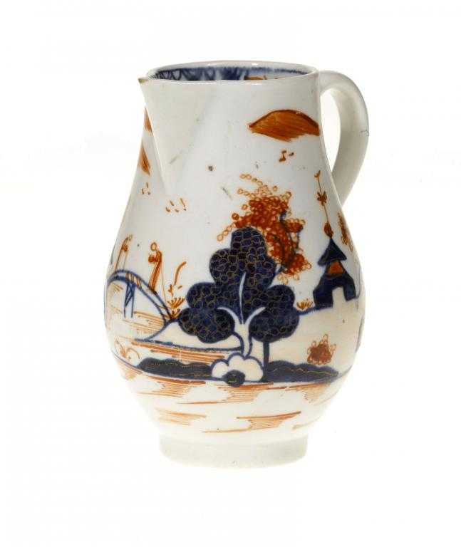 Appraisal: A LOWESTOFT SPARROW BEAK JUG painted in underglaze blue and