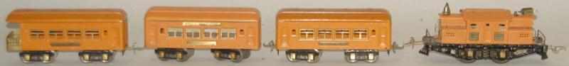 Appraisal: pc Ives Train Set -Gauge No engine Includes three passenger