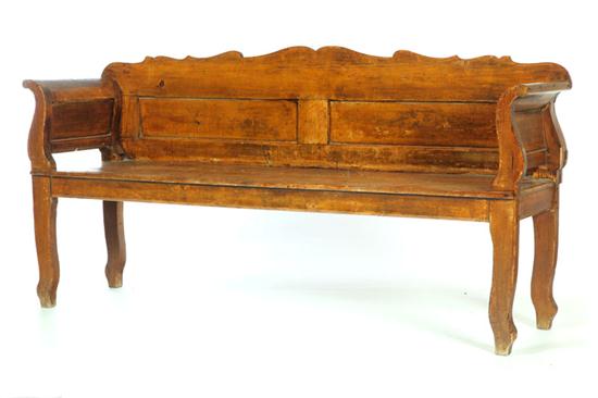 Appraisal: BENCH Probably southwestern US th century pine Paneled back and