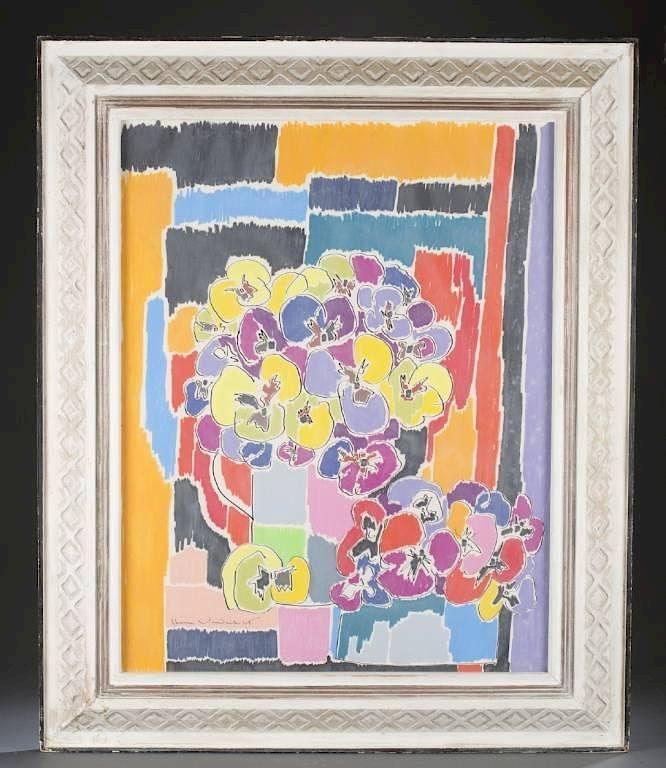 Appraisal: Gloria Vanderbilt Pansies Lithograph Vanderbilt Gloria United States - Pansies