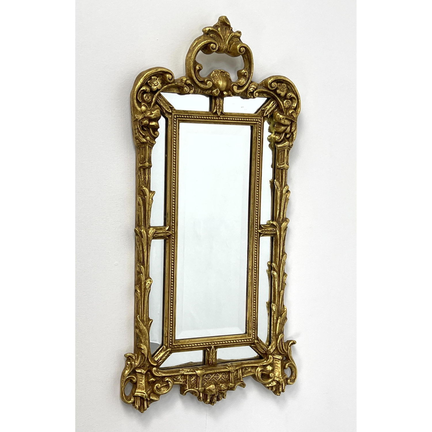 Appraisal: Gilt Painted Carved Wood Frame Wall Mirror Vintage Decorative carved