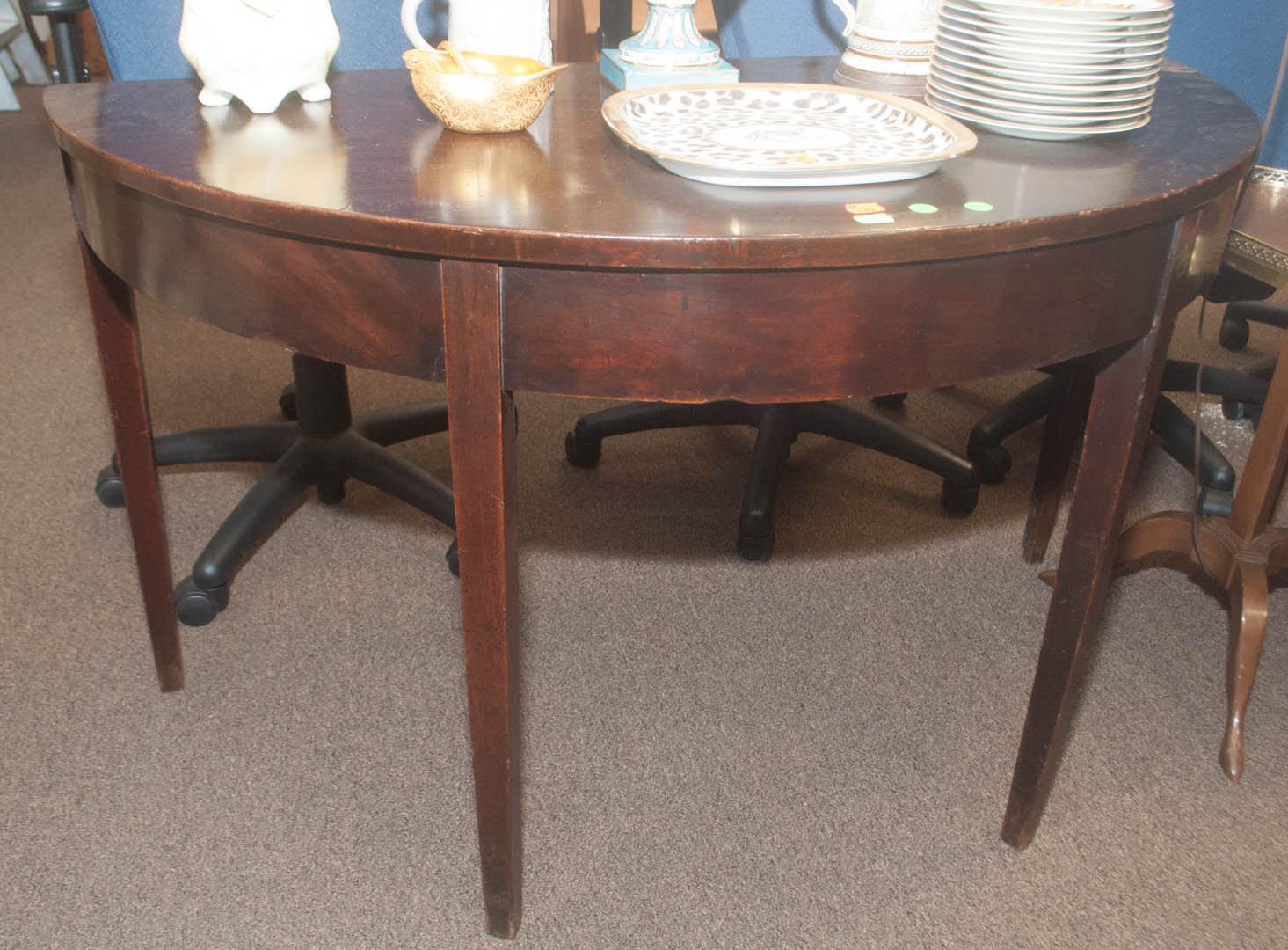 Appraisal: Mahogany demilune table Undernumber